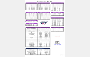 Calendrier compétitions/formations 2024/2025